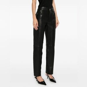 Tower Hill Black Leather pants sz 8 Tall 29x33